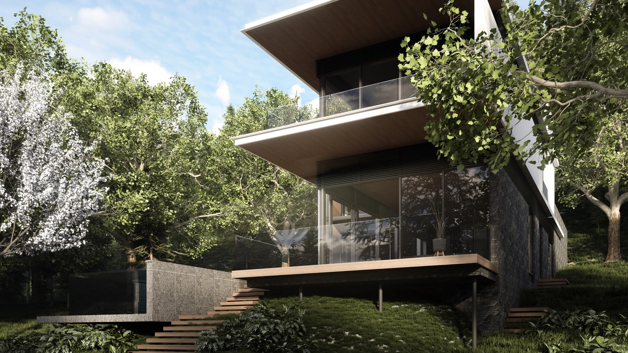 Jungle Haven Villa architectural visualization, view 2